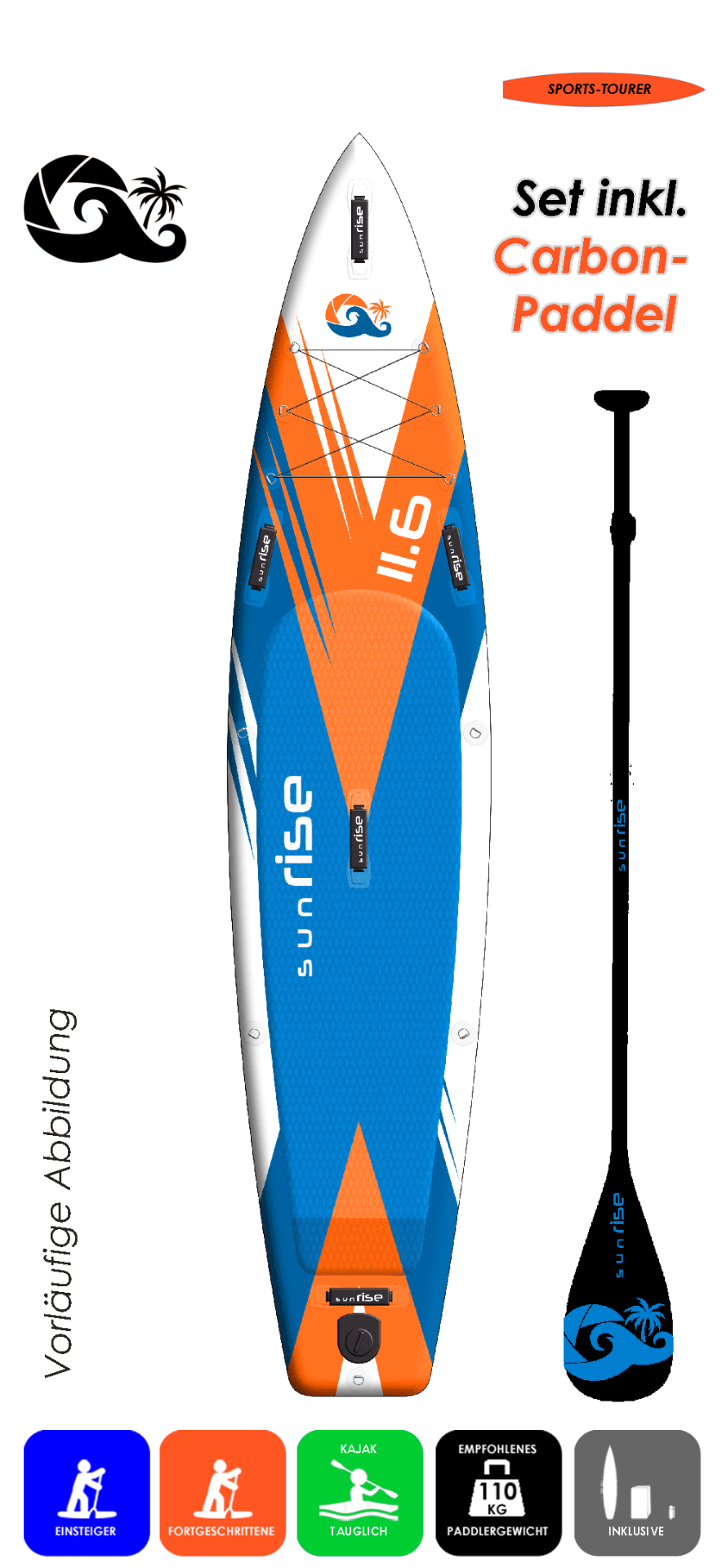 sunRISE 11.6x29 Top with Enduro Paddel