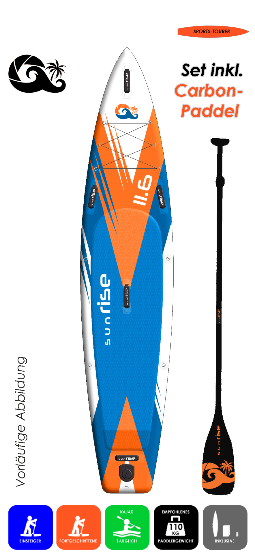 sunRISE 11.6x29 Top with Lima Paddel