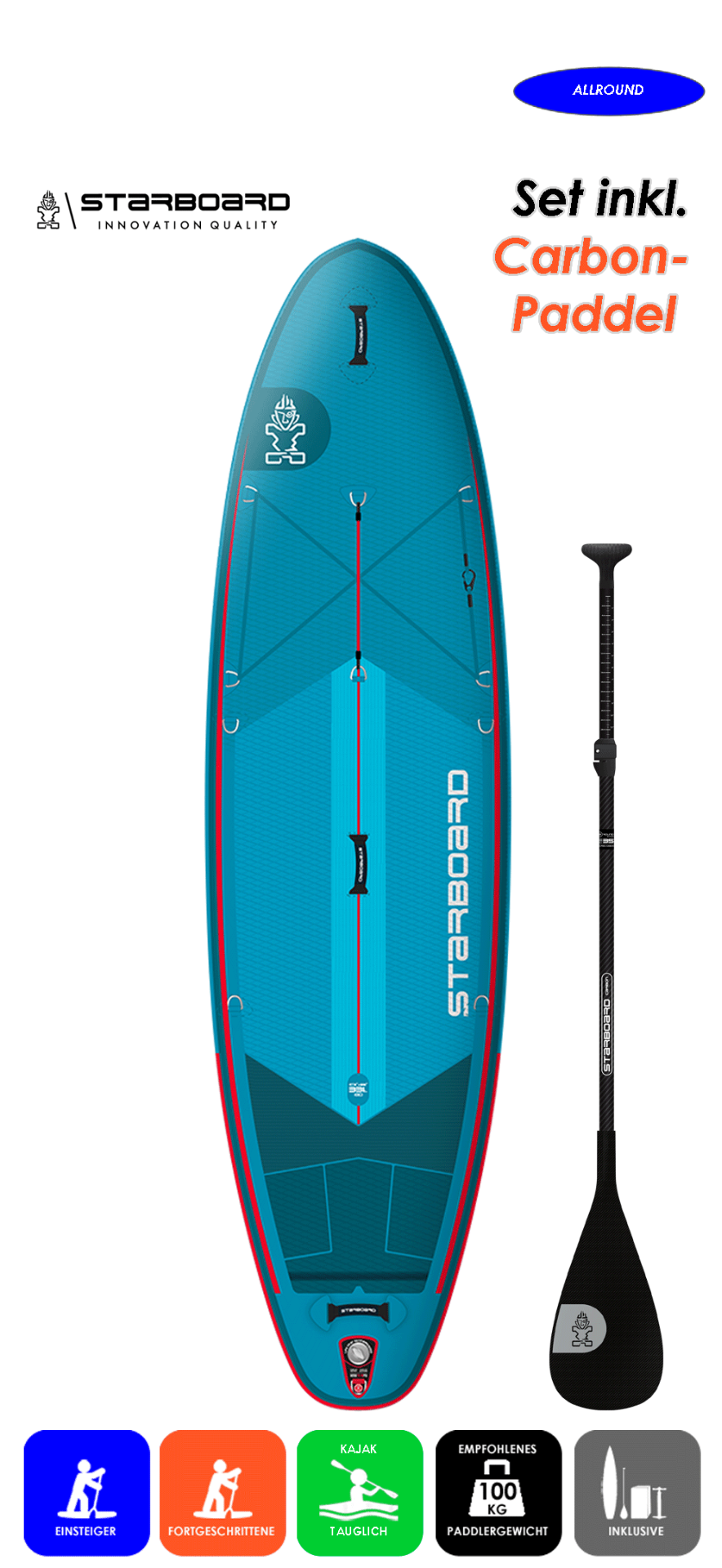 Starboard iGo 10.8x33 mit Enduro Carbon Paddel