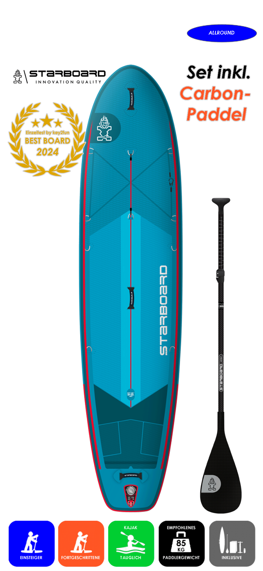 Starboard iGo 11.2x31 mit Enduro Carbon Paddel