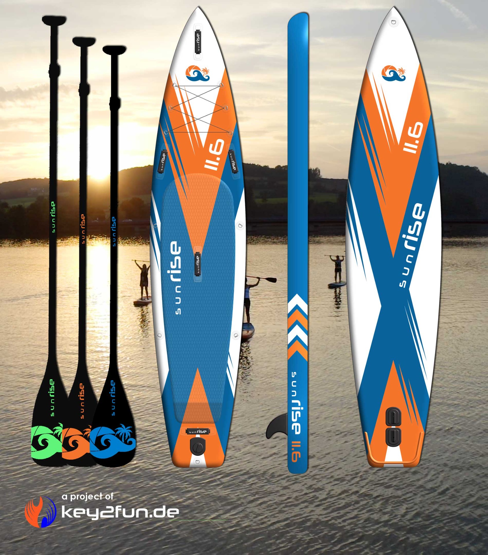 LImited Edition: sunRISE Board & Paddel (c) key2fun