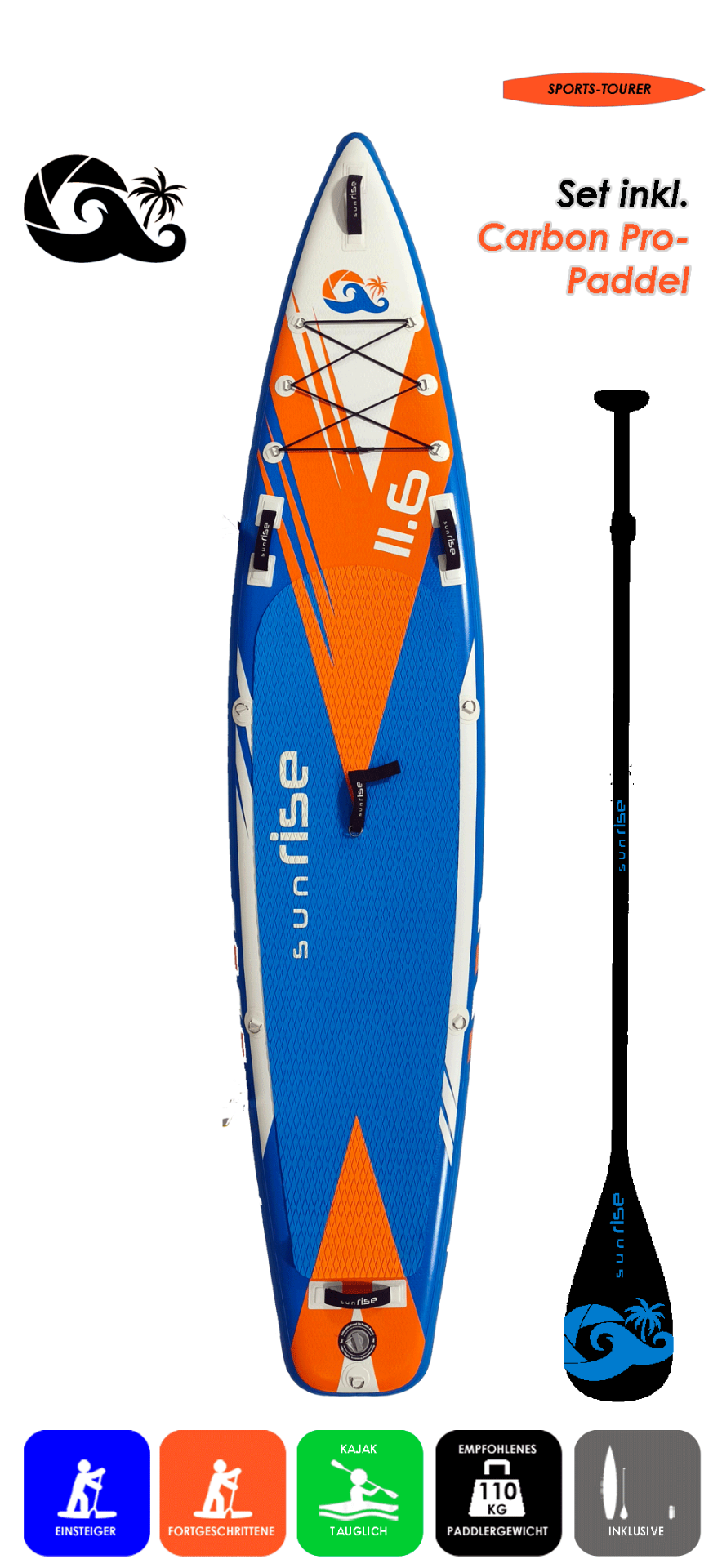 sunRISE 11.6x29 Top with Enduro Paddel